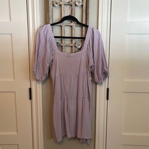 Lavender Baby Doll Puff Sleeve Dress